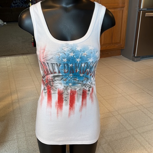 Harley-Davidson Tops - Harley Davidson women’s ribbed “Loud & Proud” tank top. Size medium.